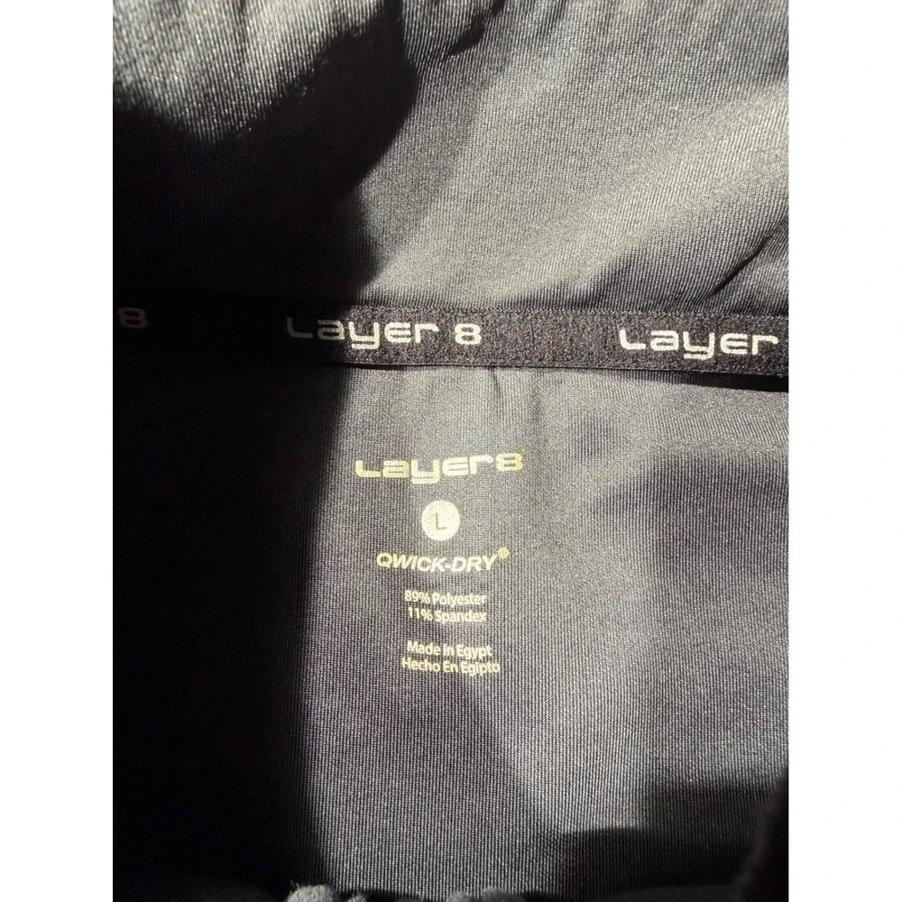 Layer 8 Mens Qwick-Dry Quarter Zip Pullover Charcoal Gray Athletic Shirt Large